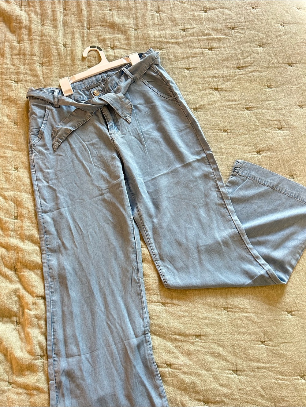 Coco + Carmen Wide-Leg Pants with Tie Belt